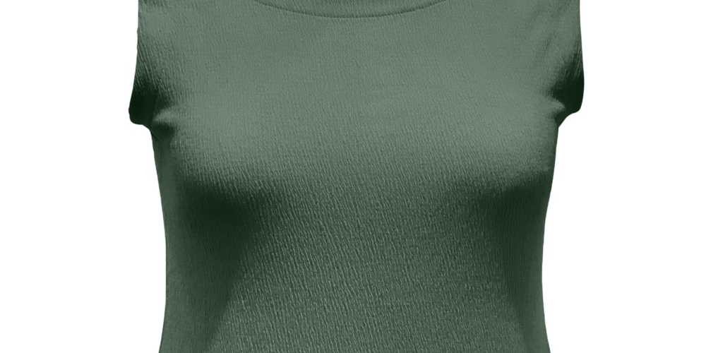 JM Collection Women's Textured Button Tank Top Green Size Large