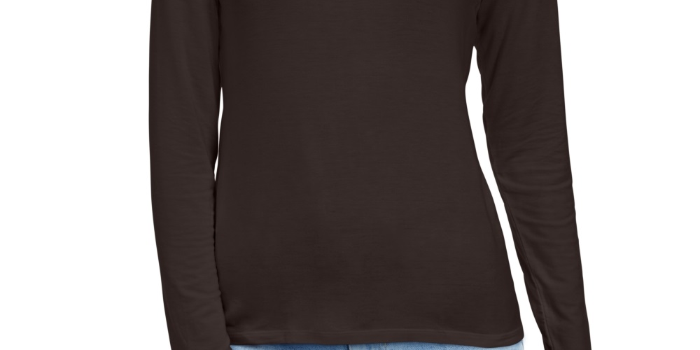 Style & Co Women's Mock Neck Top Brown Size X-Large