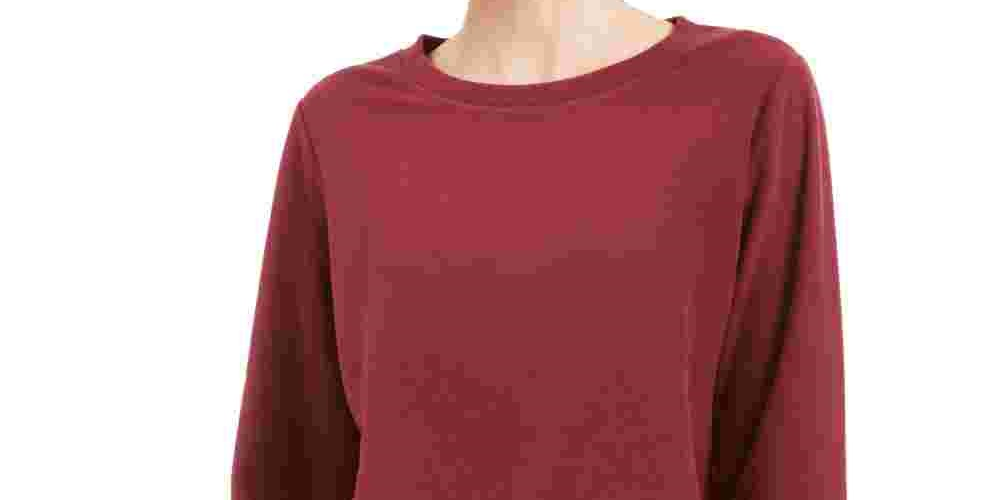 Karen Scott Women's Petite Microfleece Top Purple Size 44
