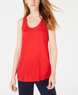 Maison Jules Women's Scoop Neck Tank Red Size Medium