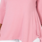 JM Collection Women's V-Neck Handkerchief-Hem Top Pink Size Medium