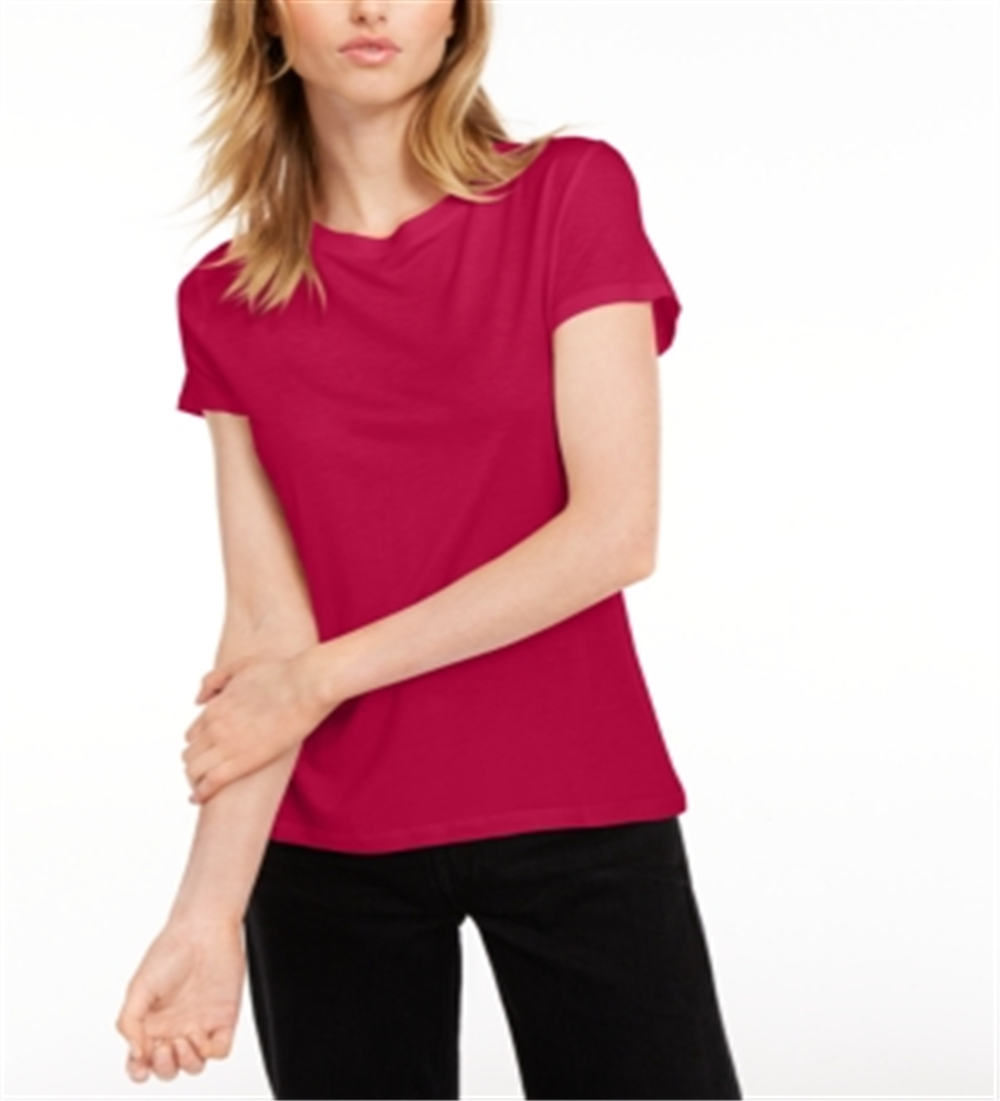 Maison Jules Women's Tie-Back Solid T-Shirt Red Size X-Small