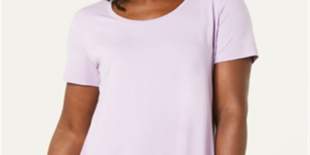 JM Collection Women's Scoop-Neck Top Purple Size Medium