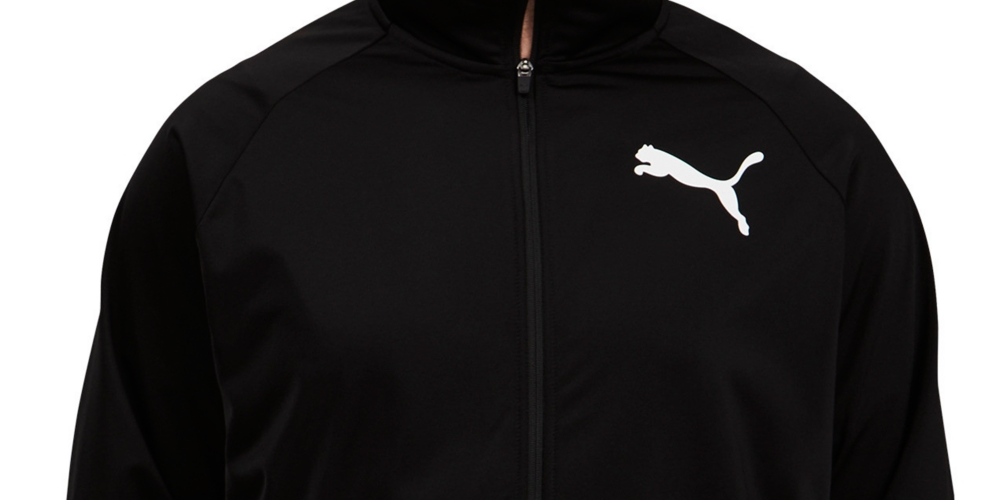 Puma Men's Contrast Zip Front Track Jacket Black Size XXX-Large