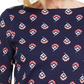 Charter Club Women's Printed Boat-Neck Top Red Size Small