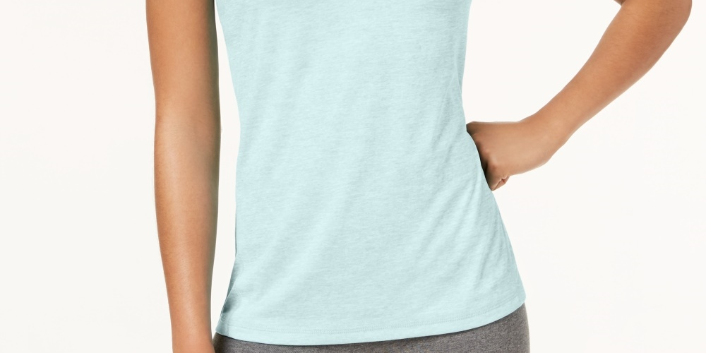 Ideology Women's Rapidry Heathered Performance T-Shirt Blue Size Large