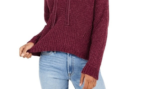 American Rag Junior's Chenille Hoodie Red Size Medium