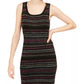 Derek Heart Juniors' Metallic-Stripe Sweater Dress Brown Size X-Large