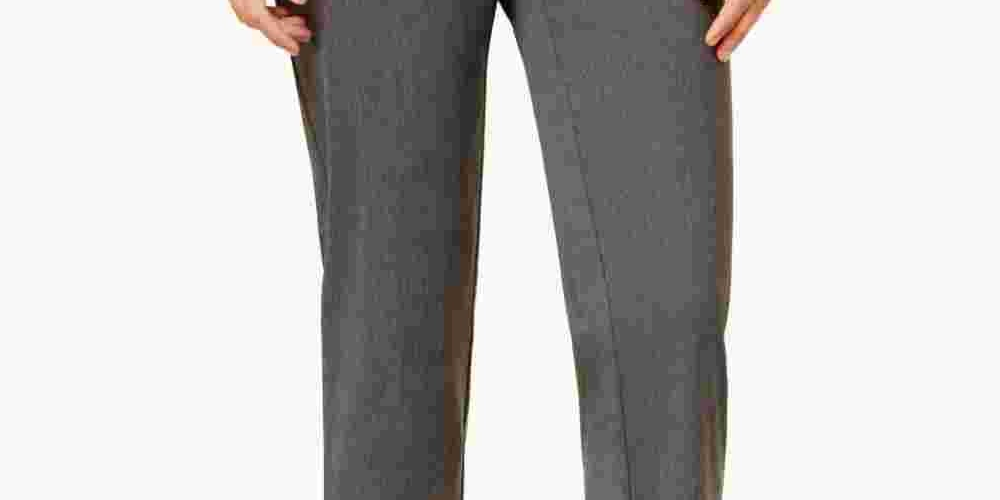 Alfred Dunner Women's Classics Allure Pull On Slim Leg Pants Grey Size 12S