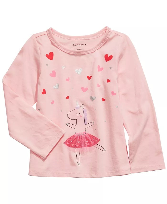 First Impressions Baby Girl's Dancing Unicorn T-Shirt  Pink Size 24 Months
