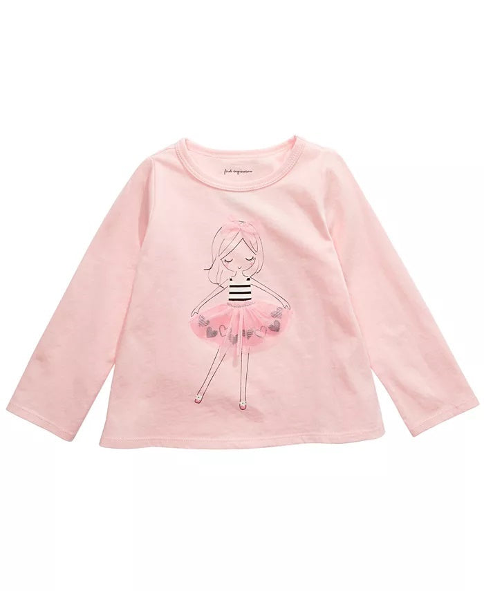 First Impressions Baby Girl's Tutu Girl T-Shirt  Pink Size 3-6 Months