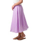 VINCE Gathered Silk Pull-On Midi Skirt Lilac