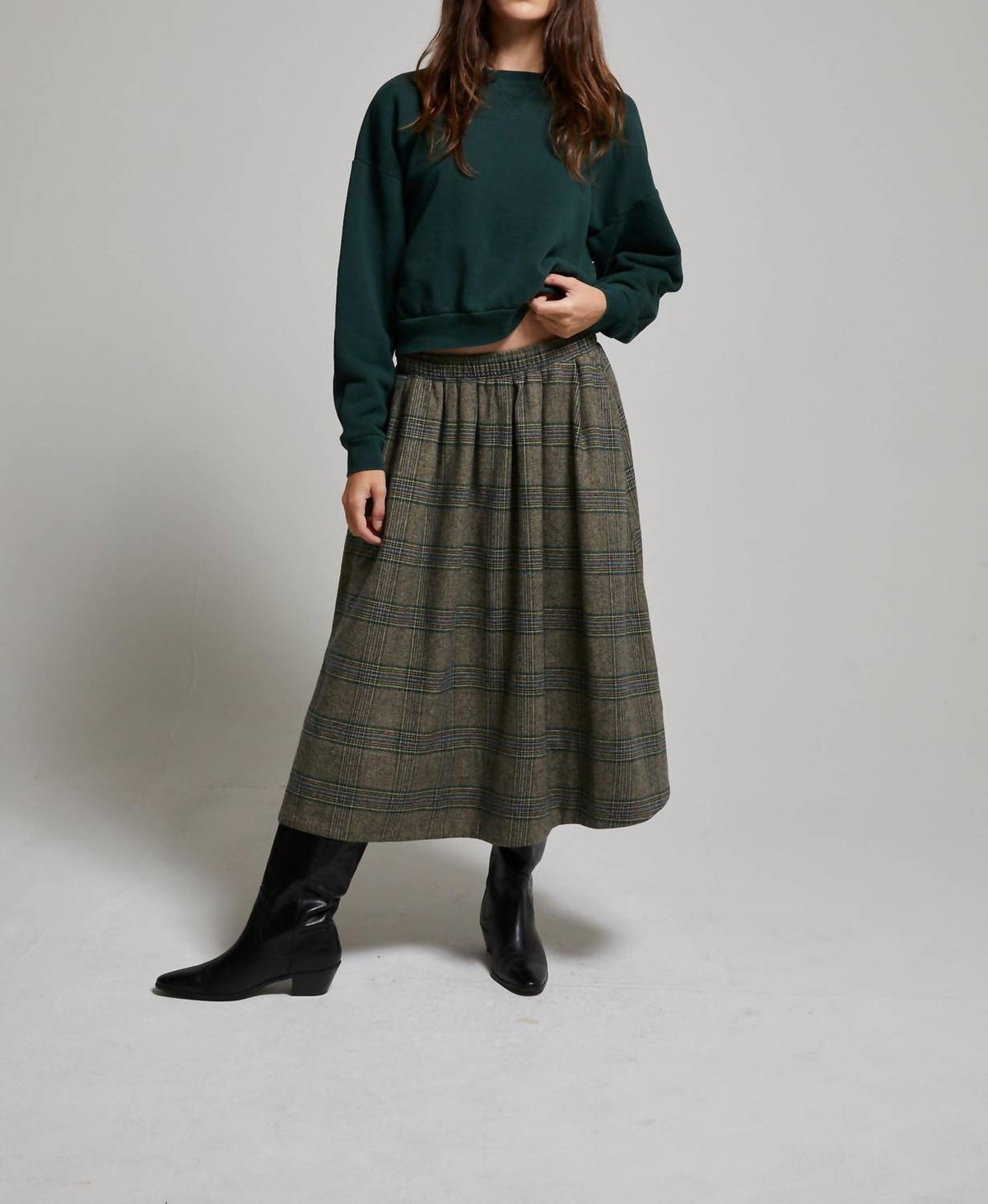 Asher - Scarlet Plaid Midi Skirt