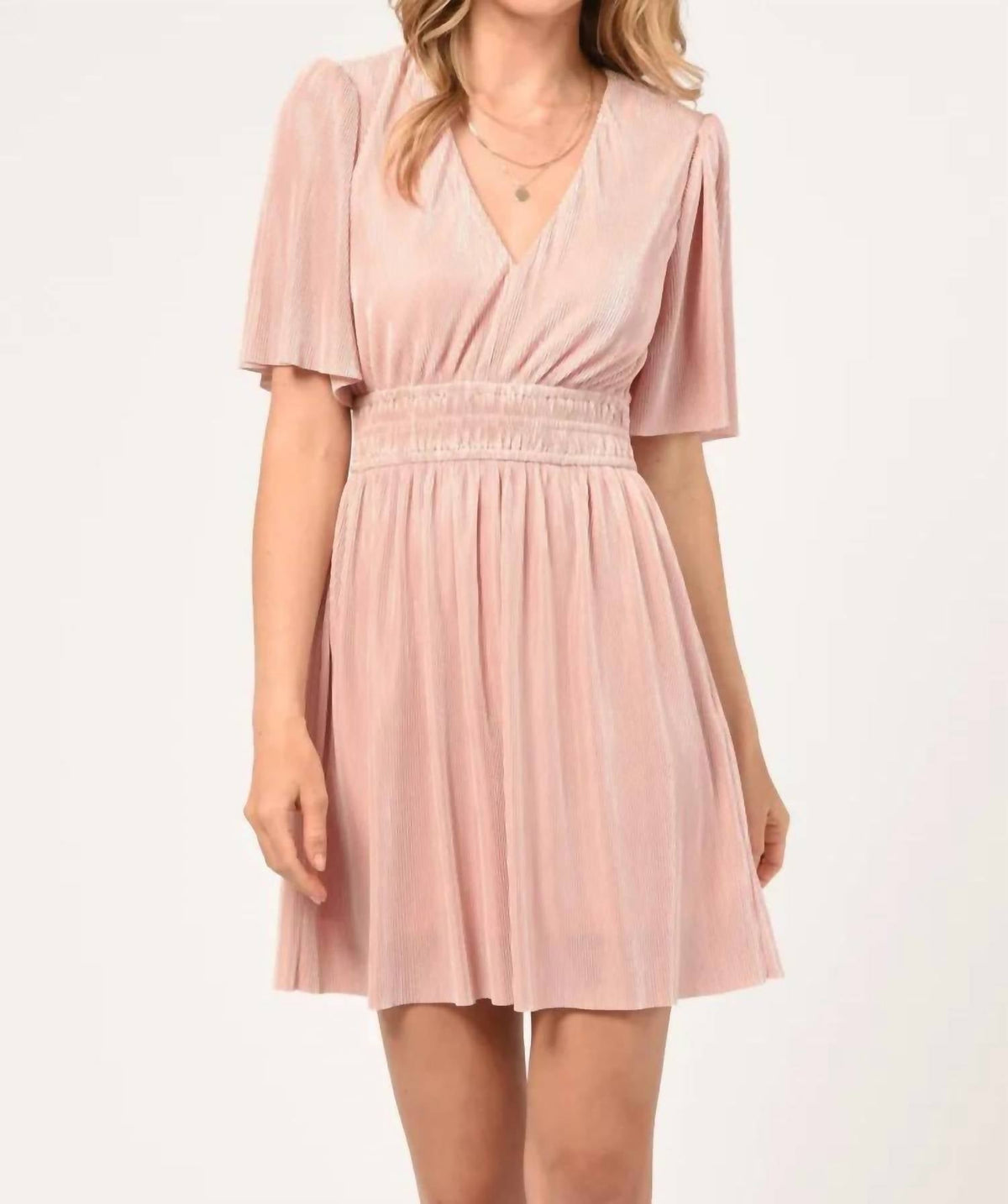 Adelyn Rae - Jenis Plisse Mini Dress