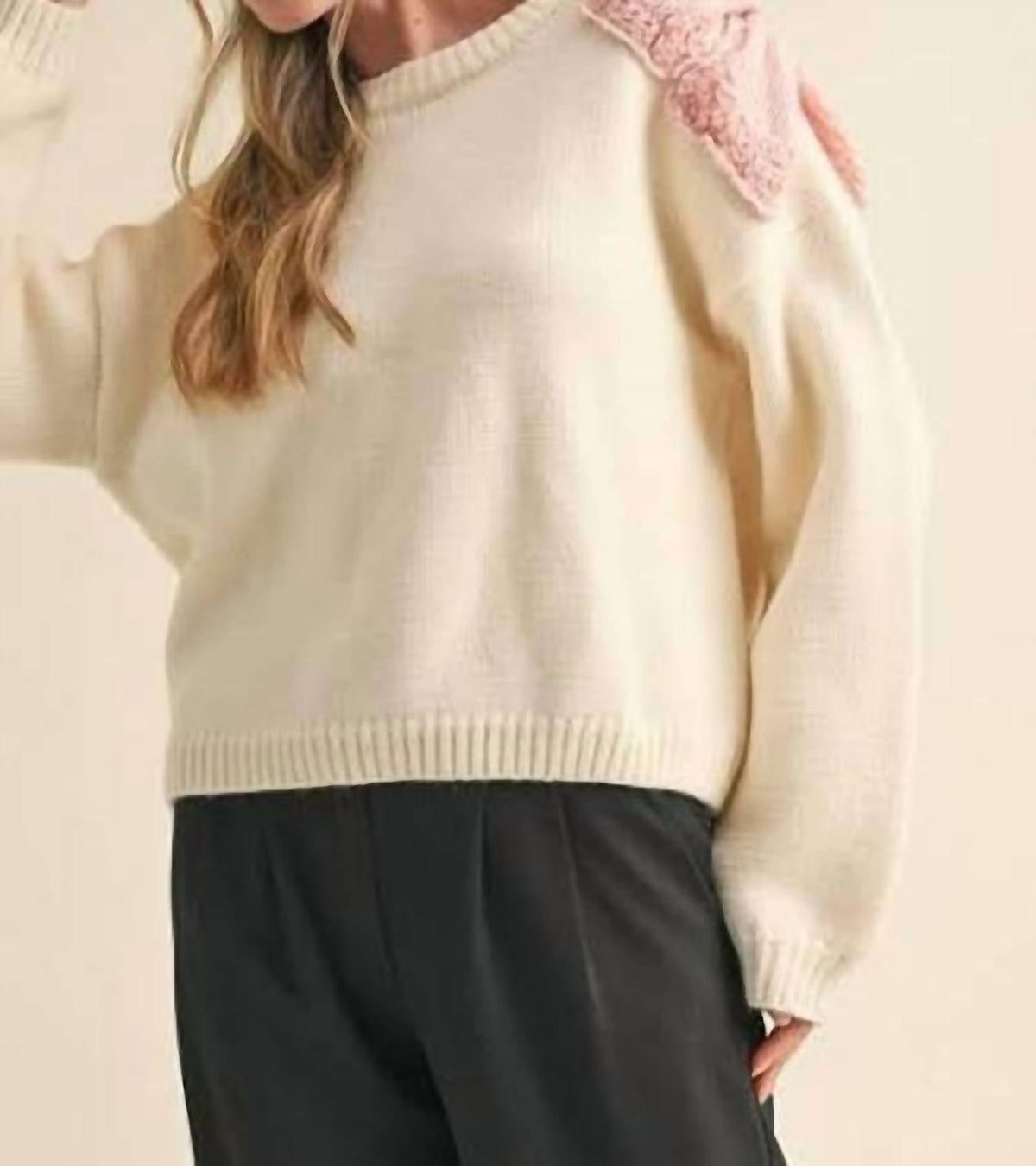 &Merci - Bow Detailed Shoulder Sweater