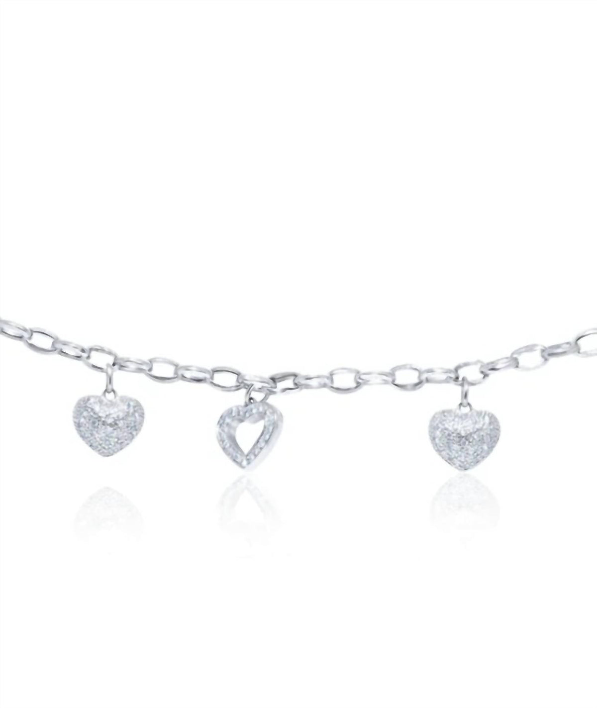 Diana M Jewels - 1.50cts Pave Heart Charm Diamond Bracelet