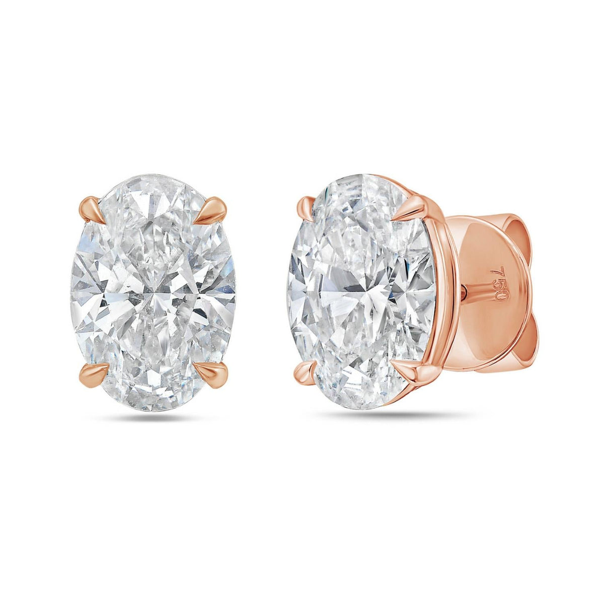 Diana M Jewels - 1.5 Cts Lab Grown Oval Cut Stud Earrings