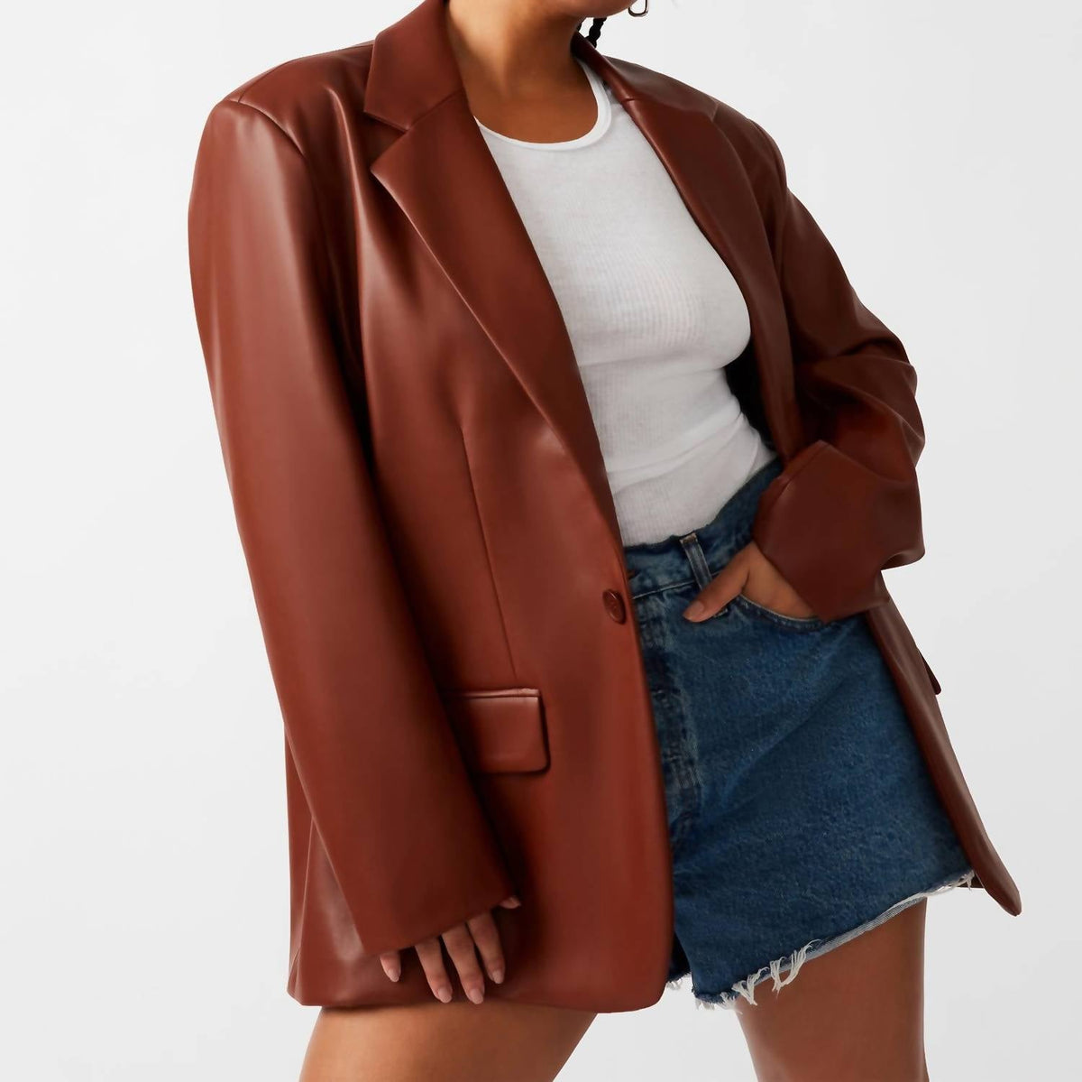 Steve Madden - Faux Leather Blazer