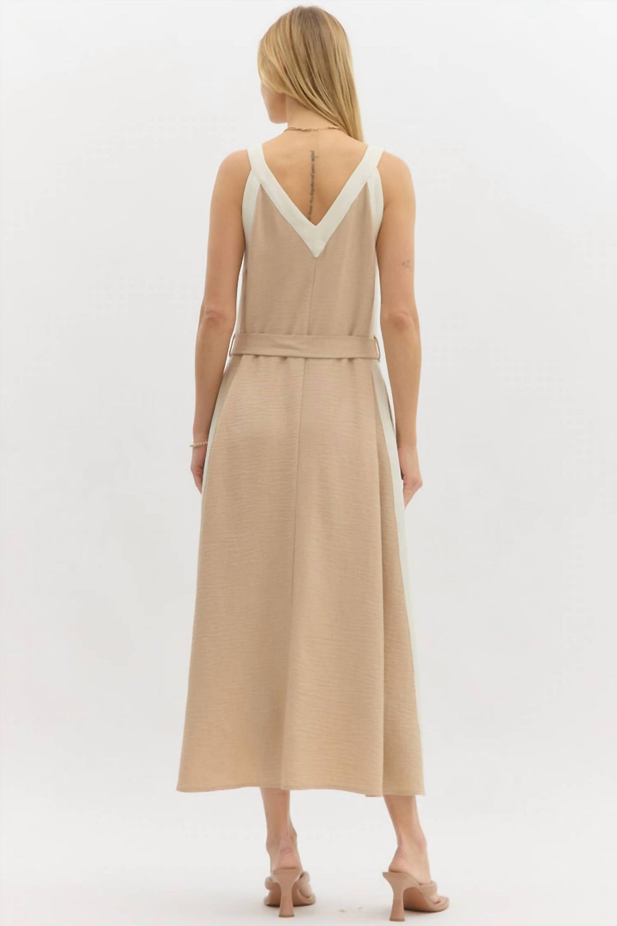 Entro - Tie Waist Midi Dress