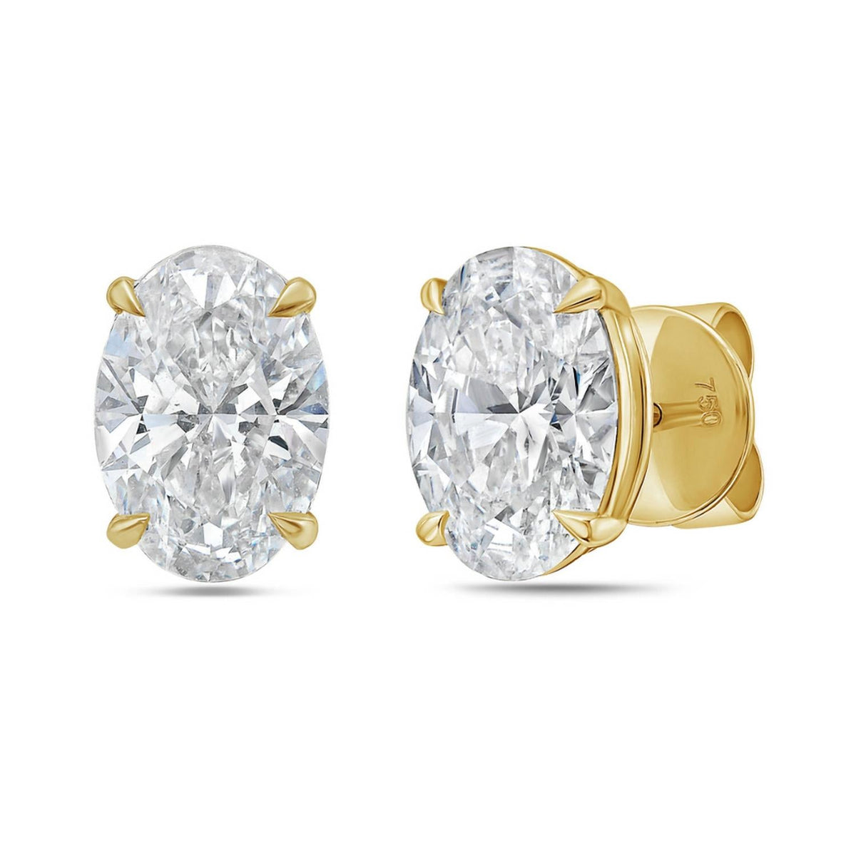 Diana M Jewels - 1.5 Cts Lab Grown Oval Cut Stud Earrings