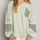 Pol - Lace Contrast Top