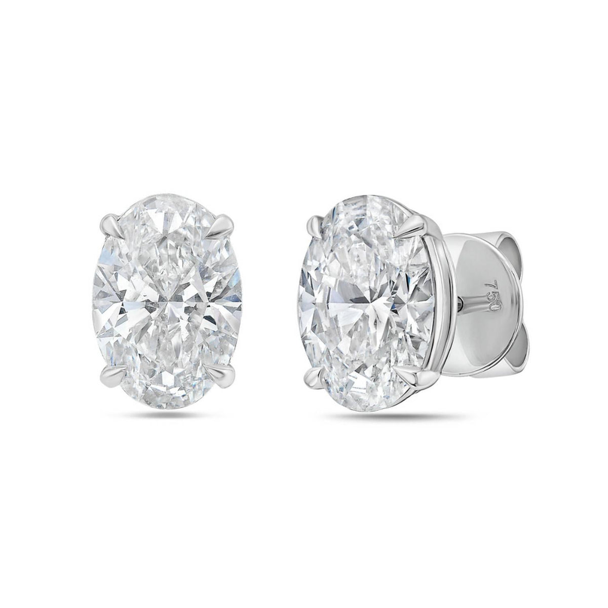 Diana M Jewels - 1.5 Cts Lab Grown Oval Cut Stud Earrings