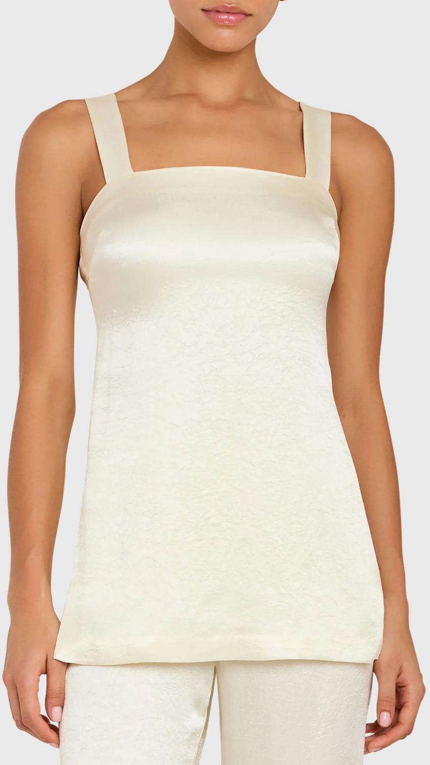 Amanda Uprichard - Mariko Side Slit Textured Satin Top