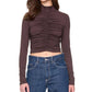 Susana Monaco - Mock Neck Gathered Long Sleeve Top