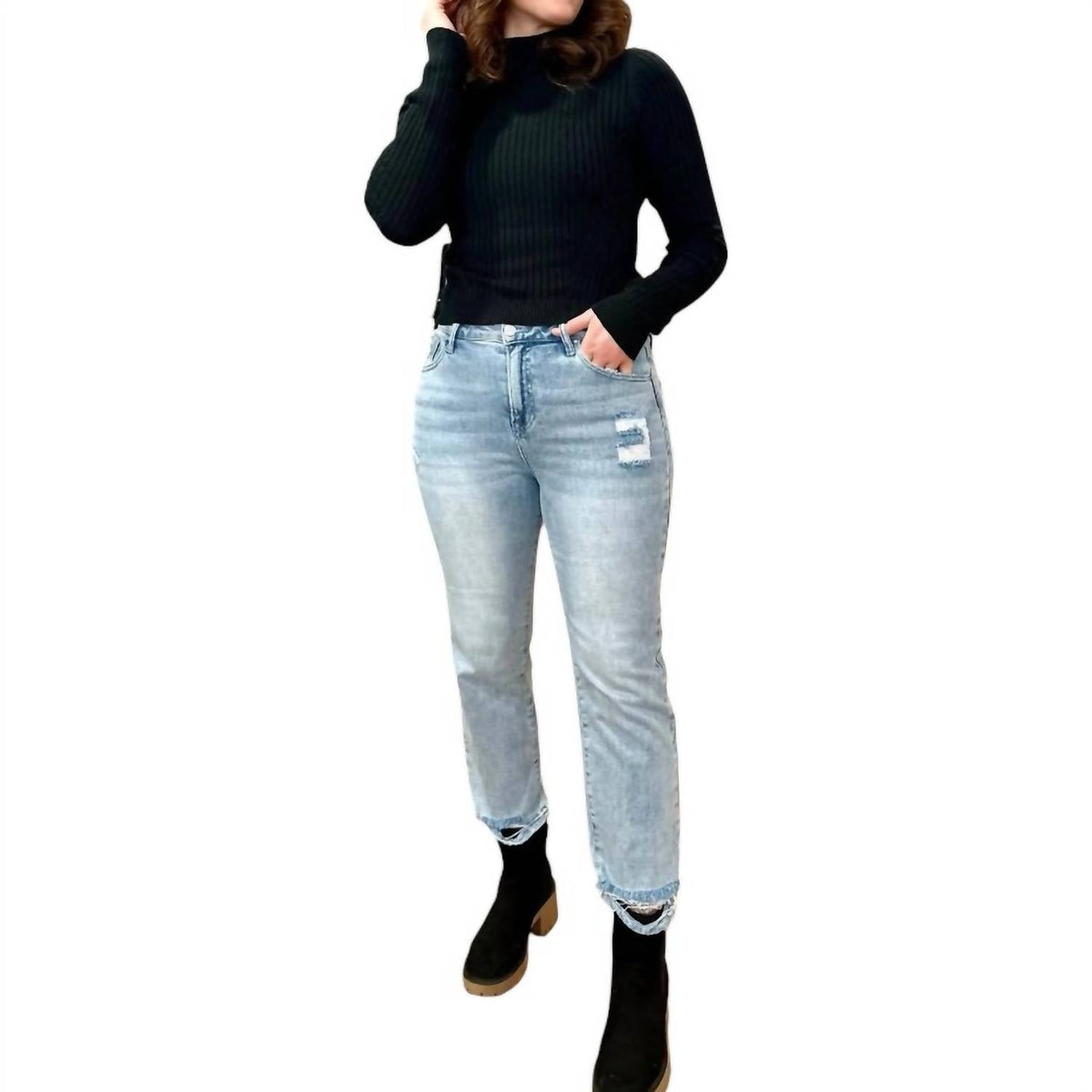 Risen - Lily High Rise Slim Straight Jeans
