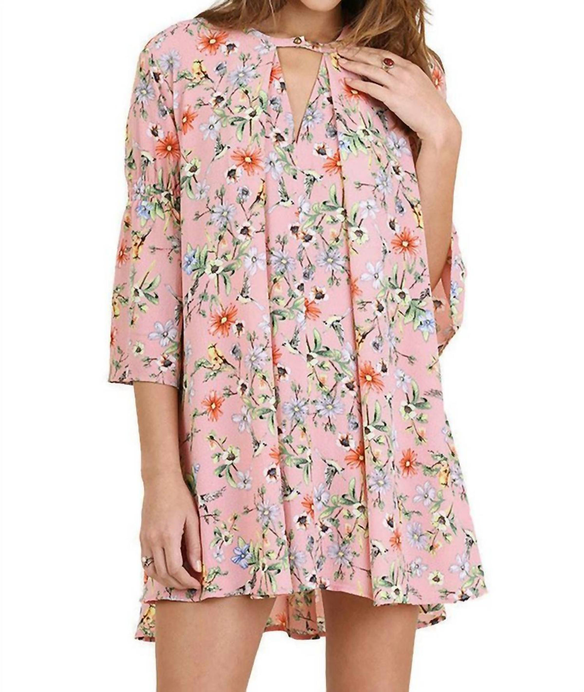 Umgee - Floral Keyhole Dress
