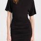 Atm - Matte Jersey Short Sleeve Ruched Mini Dress