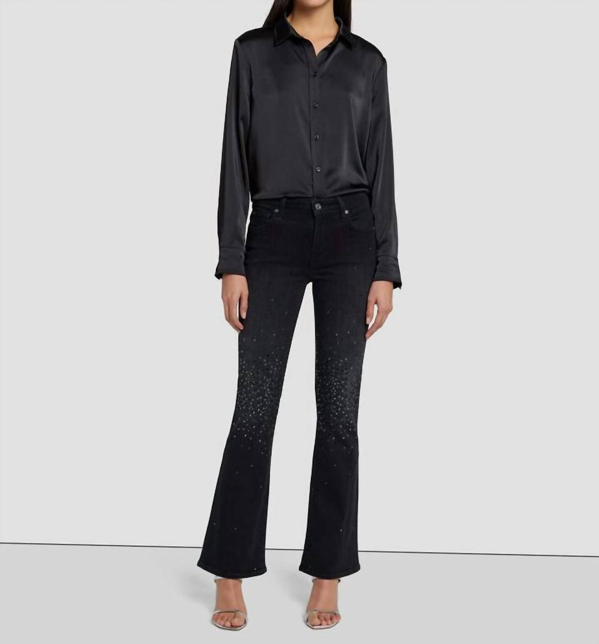 7 For All Mankind - Tailorless Crystal Bootcut Jean