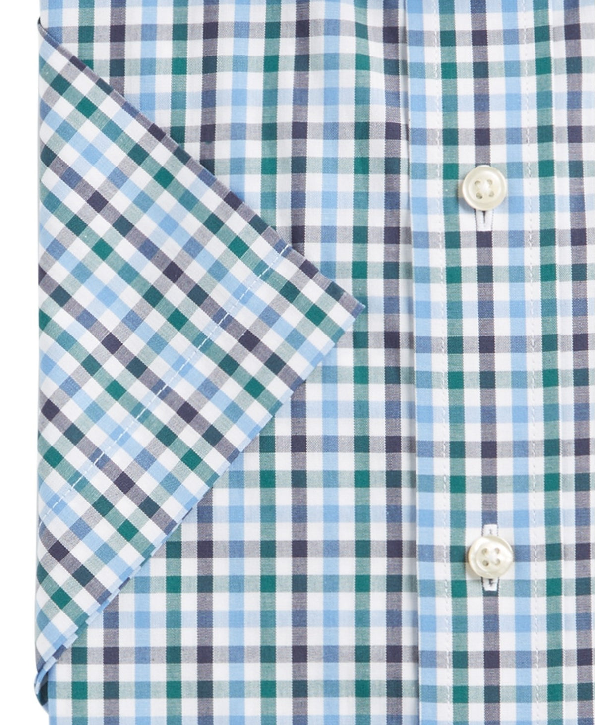 Club Room Men's Wrinkle-Resistant Gingham Dress Shirt Size 17.5x34-35
