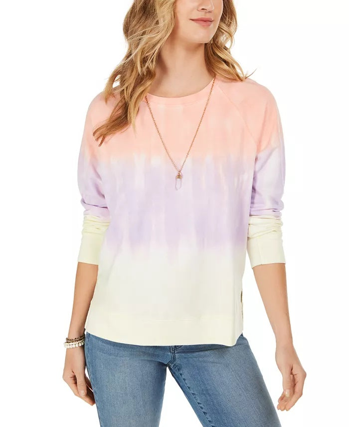 Style & Co Women's Tie-Dye Sweatshirt Multi Size Small