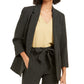 Bar III Women's Pinstripe Open-Front Blazer  Charcoal Size Extra Large