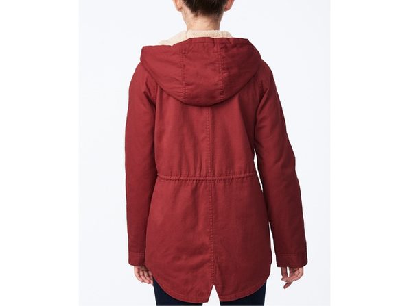 Collection B Juniors' Hooded Anorak Jacket Medium Red Size X-Small