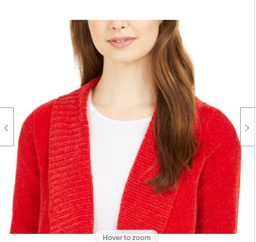 Style & Co Women's Shawl-Collar Open-Front Cardigan Red Size Medium