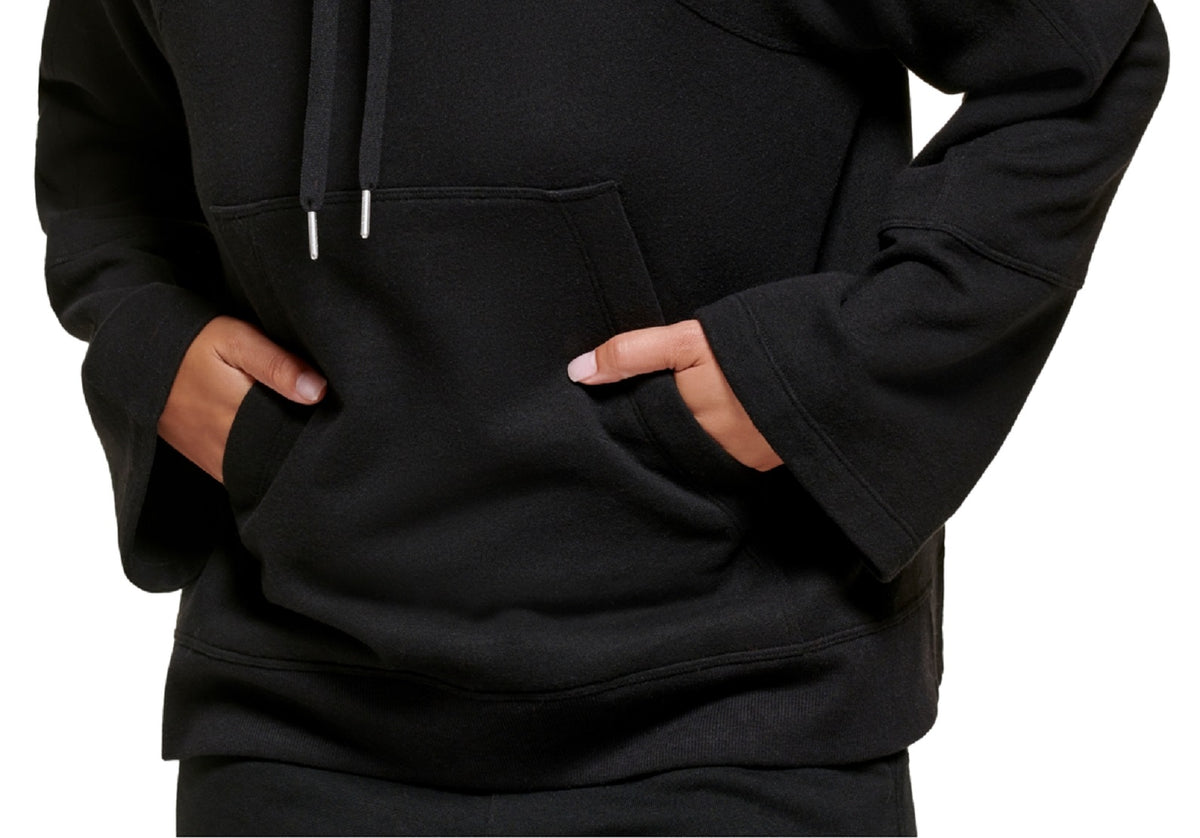 Calvin Klein Women's High Low Oversized Raglan Hoodie Black Size Large