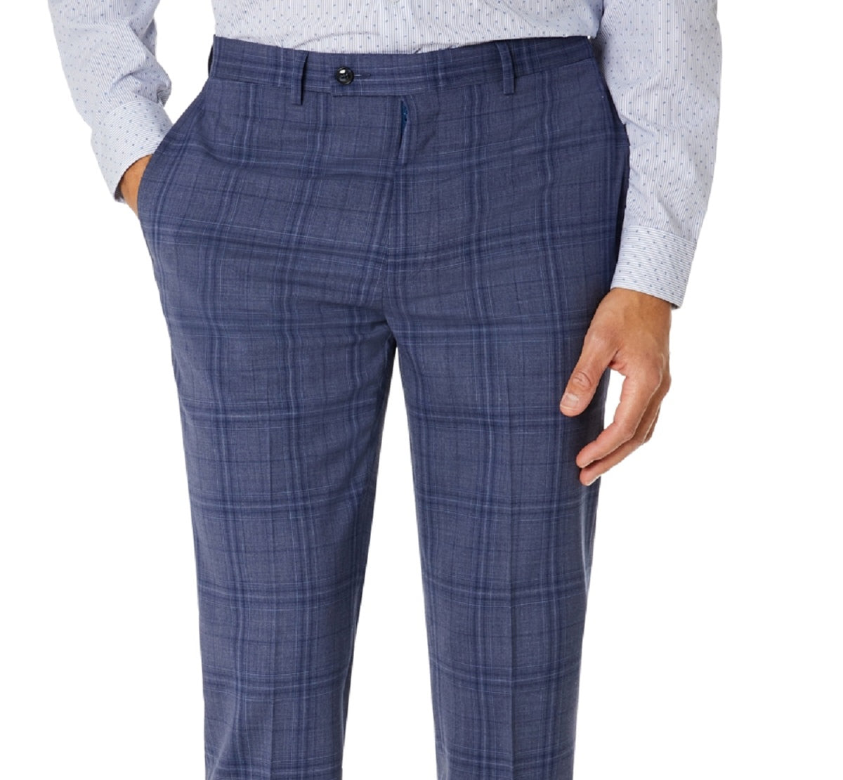 Calvin Klein Men's Slim Fit Plaid Suit Separate Pant Blue Size 32X34