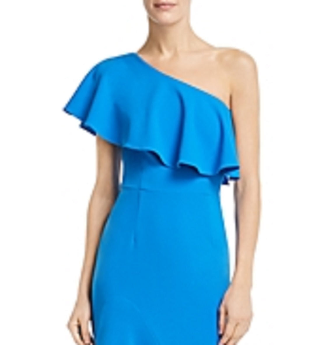Betsy & Adam Women's Crepe Ruffled Midi Dress Blue Size 4