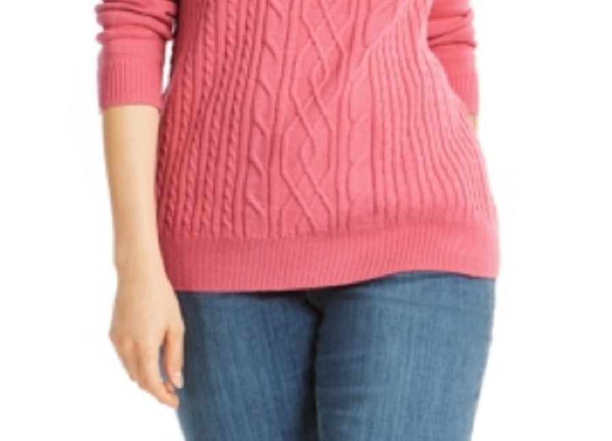 Karen Scott Women's V-Neck Solid Sweater Pink Size X-Small