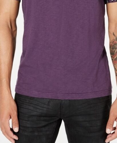 INC International Concepts Men's Foil Leopard T-Shirt Purple Size X-Small