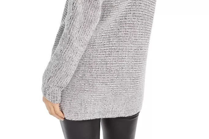 Bar III Women's Crisscross-Back Tunic Sweater Gray Size Medium