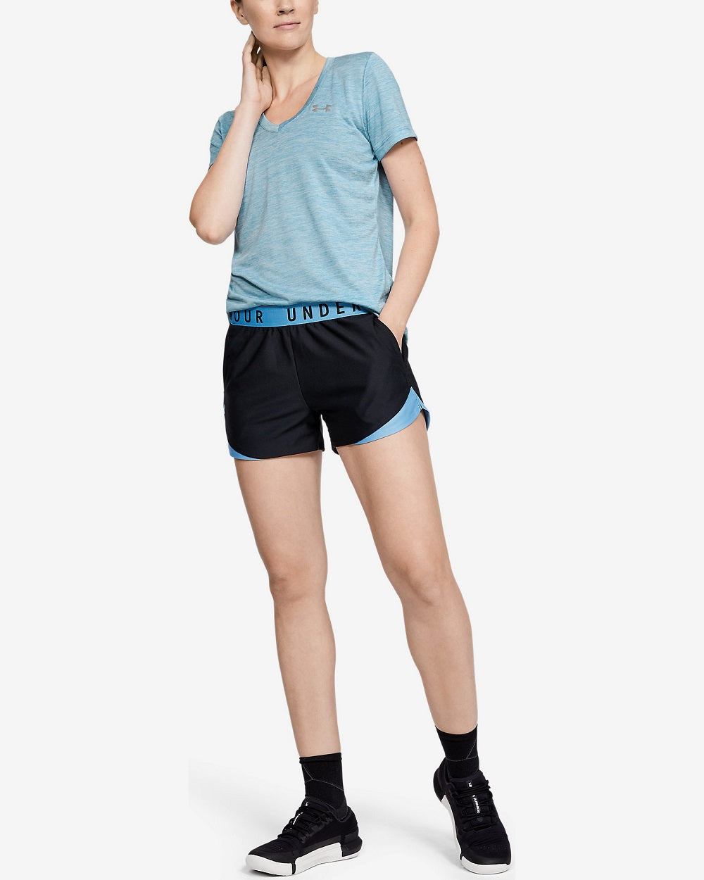 Under Armour Women's Tech Twist Vneck Blue Size Large
