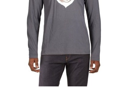 Club Room Men's Santa Bulldog Holiday Party Christmas Top Gray Size Small
