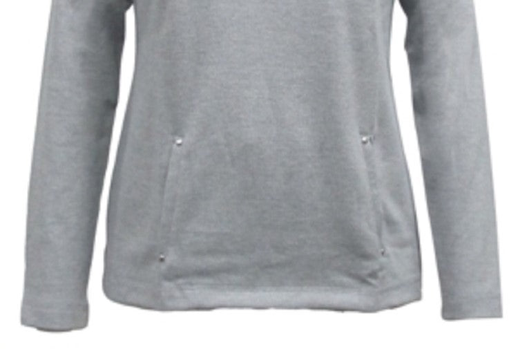Karen Scott Women's Half Zip Top Gray Size X-Small