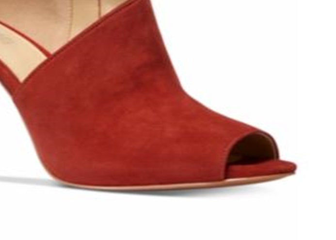 Michael Kors Women's Elodie Peep Toe Shooties Rust Size 8.5