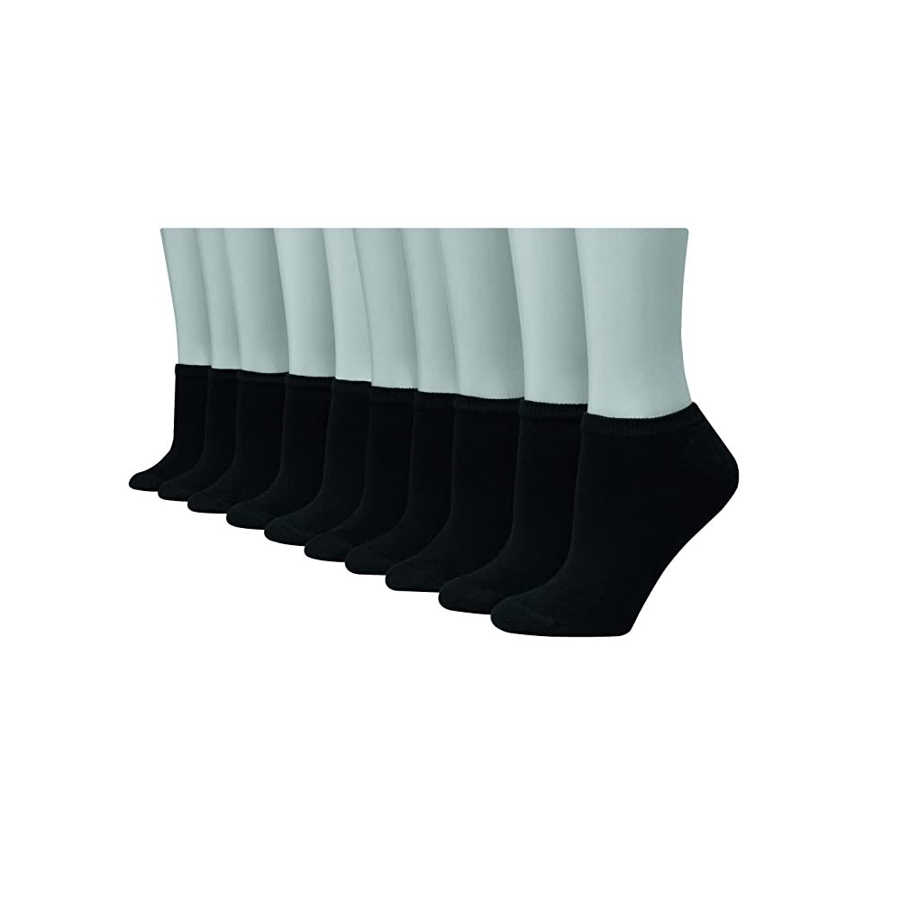 Hanes Women's Value Pack No Show Socks Black Size -8-12