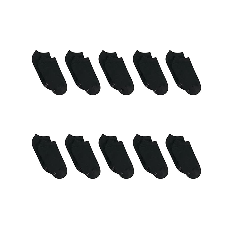 Hanes Women's Value Pack No Show Socks Black Size -8-12