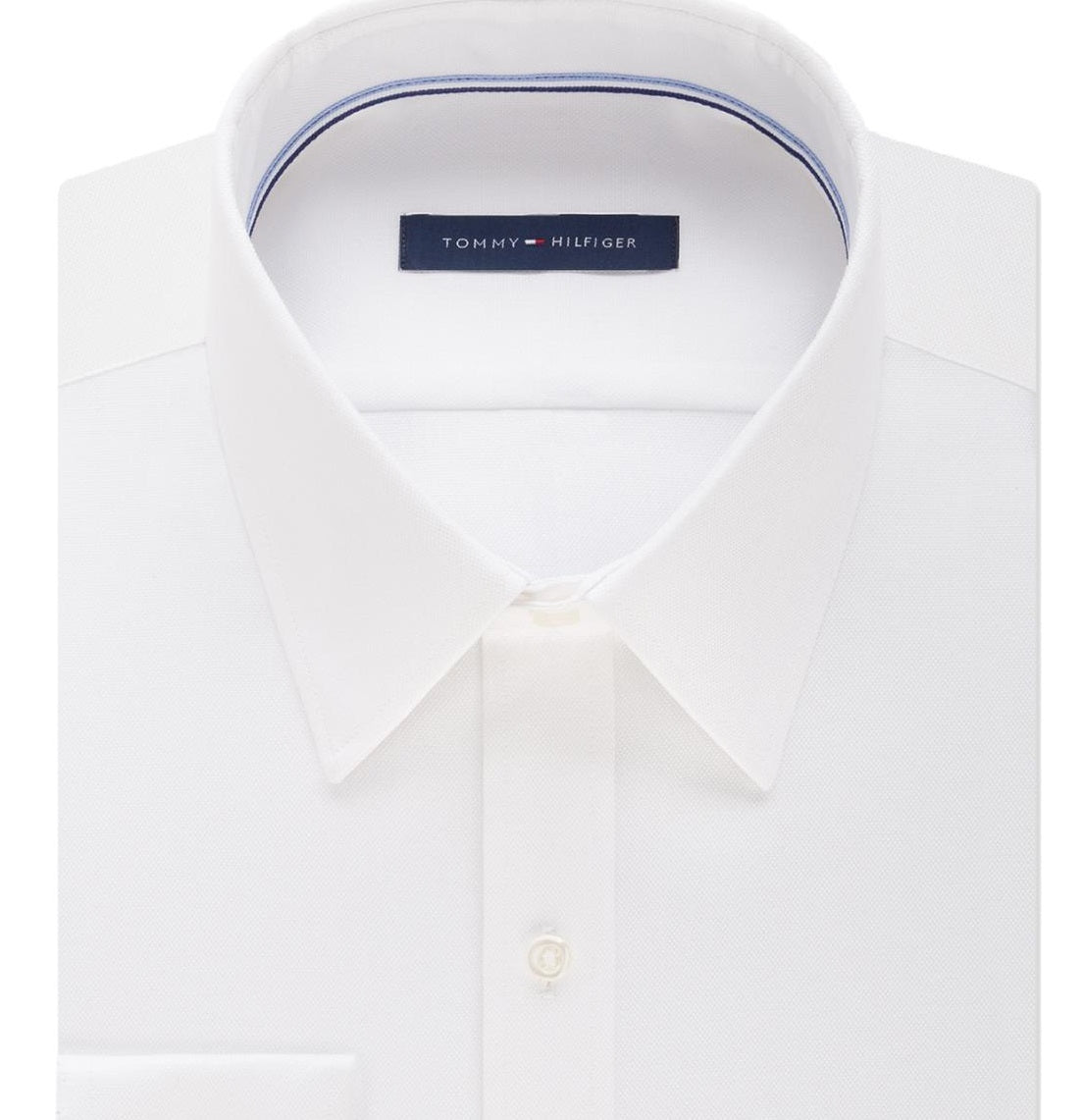 Tommy Hilfiger Men's Athletic Fit Button Down Dress Shirt White Size 34-35